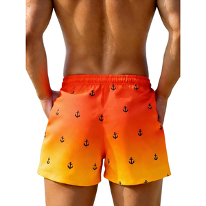 Shorts de bain imprimés pour hommes, séchage rapide, respirants, taille élastique avec cordon de serrage, coupe décontractée, pour sports nautiques et vacances d'été - Product Image 2
