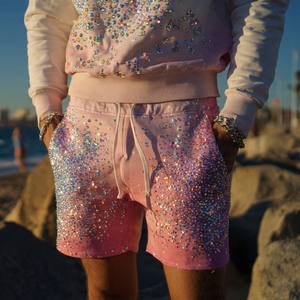 ชุดวอร์มวิ่งออกกำลังกายฤดูหนาวประดับเพชรเทียมสำหรับผู้ชาย เสื้อฮู้ดมีซิป กางเกงวอร์มประดับเพชรเทียม ชุดเซ็ตแฟชั่นสตรีท กางเกงวอร์มประดับเพชรเทียมแบบสองชิ้น - Product Image 6