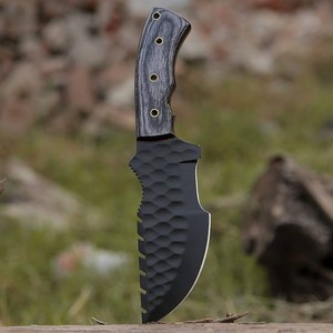 Cuchillo de caza forjado a mano de acero de alto carbono con funda Scout Carry - Cuchillo de caza para exteriores de espiga completa con hoja con recubrimiento en polvo - Product Image 2