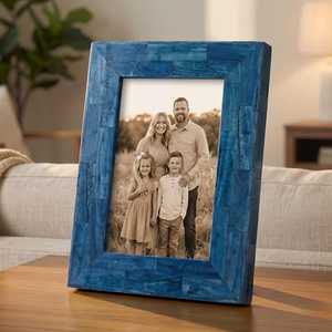 Marco de Fotos Moderno de Lujo con Incrustaciones de Hueso de Resina, Hecho a Mano, Tamaño Personalizado, con Patrón Elegante para una Decoración del Hogar con Estilo - Product Image 1
