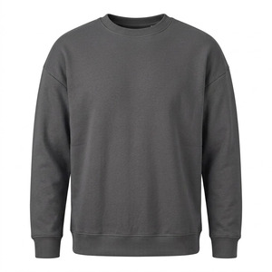Custom Heavyweight 100% Cotton Crewneck Solid Eco-Friendly Breathable Unisex Plus Size Winter Knitted Sweatshirt OEM Wholesale - Product Image 6