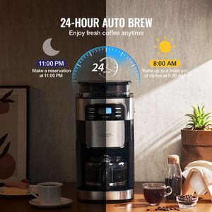 Cafetera de 12 Tazas con Control de 3 Intensidades de Preparación, Temporizador de 24 Horas, Enchufe del Reino Unido para Hoteles - Product Image 4