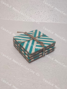 <b>Coaster</b> Manufacturer India Handmade Eco-Friendly <b>Heat</b> Resistant Bone Inlay Mother Pearl Resin Customizable Color Logo Tableware - Product Image 5