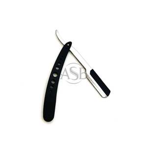 Silver Black Barber Razor Stainless Steel Dual Tone Straight Edge Professional Grooming <b>Tool</b> Custom Logo OEM - Product Image 4