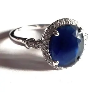 SANZ珠宝奢华钻石水晶锆石戒指珠宝女性925纯银戒指礼品