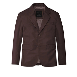 Costume deux pièces marron pour homme, blazer à revers crantés et pantalon, simple boutonnage - Product Image 4