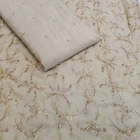 Tela de encaje floral de tul con lentejuelas y perlas bordadas a mano al por mayor para vestido de novia, fiesta de boda, vestido de noche