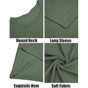 Camiseta de Manga Larga de Algodón Personalizada para Hombre, Cuello Redondo, Básica, Lisa, Proveedor al por Mayor OEM ODM - Product Image 6