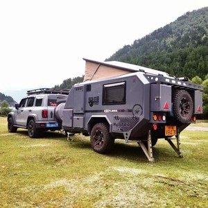 Compact Mini Off Road Camper Caravan Travel Trailer RV Mobile Home with <b>Kitchen</b> Sleeping Space Touring Unit <b>Camping</b> Use - Product Image 2