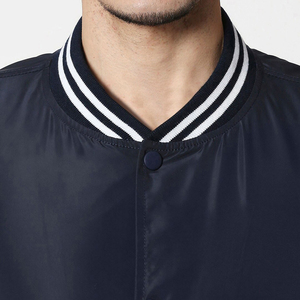 2026 New Arrival Custom Men's Varsity Satin <b>Jacket</b> Breathable Sustainable Stand High Street <b>White</b>/Blue Team Sports <b>Jacket</b> OEM - Product Image 6