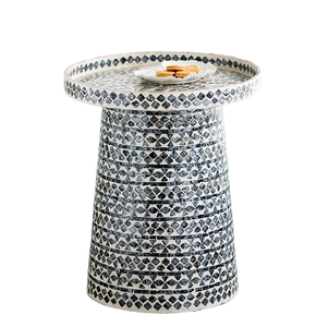 Table basse ronde moderne de luxe en nacre Capiz pour chambre à coucher, fournisseur en gros de décoration intérieure Vietnam - Product Image 1