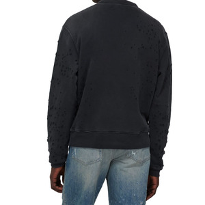 Sudadera Negra de Cuello Redondo para Hombre con Diseño de Puntos, Corte Regular, Tejido de Algodón, Estilo Casual para Otoño - Product Image 2