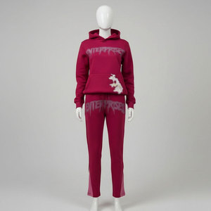 Conjunto Deportivo Econex para Hombre, Sudadera con Capucha Roja, Manga Larga, Diseño con Letras Impresas, Estilo Casual, 100% Algodón, Transpirable y Ligero - Product Image 1