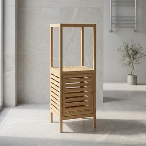Étagère de rangement minimaliste à 3 niveaux en bois de manguier pour salle de bain, extérieur et hôtel - Product Image 4