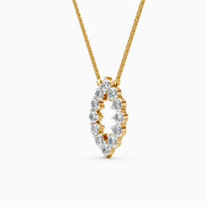 Collier en or jaune pour femme avec diamants taille brillant rond, style classique, bijou à porter au quotidien - Product Image 6