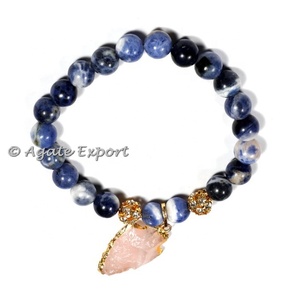 Piedras preciosas sodalita pulseras con Rosa puntas de flecha - Product Image 1