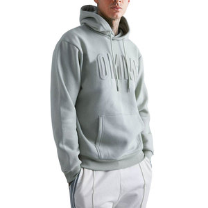 Men's Light Gray <b>Zip</b>-<b>Up</b> Logo Hooded Sweatshirt Regular Fit 100% Cotton Fleece Anti-Pilling Casual Autumn Wear - Product Image 1