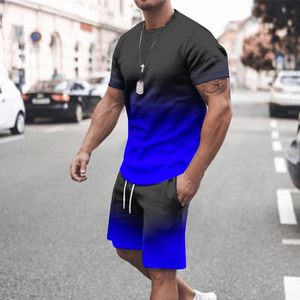 ชุดเสื้อยืดและกางเกงขาสั้นผู้ชายแฟชั่นฤดูร้อน สีสันปรับแต่งได้ คุณภาพสูง ระบายอากาศได้ดี แห้งเร็ว สไตล์ไฮสตรีท - Product Image 2