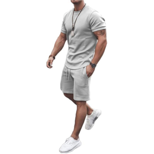 Conjunto de Camiseta y Pantalones Cortos Cargo para Hombre, Fabricante, Algodón, Casual, 2 Piezas, Verano, OEM, ODM, Suministro al por Mayor - Product Image 1
