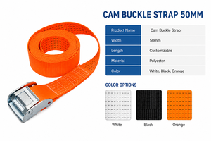 Sangle d'arrimage en polyester 50 mm 800 kg avec boucle à came sans crochet pour la fixation de charges lourdes sur camions et remorques – Fournisseur d'usine OEM - Product Image 6