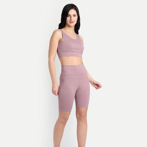 Diseña Tu Propio Logotipo, Conjunto de Yoga para Mujer, Nuevo Conjunto Corto de Spandex para Mujer, Ropa de Gimnasio al por Mayor, Conjuntos Cortos de Yoga para Mujer - Product Image 2