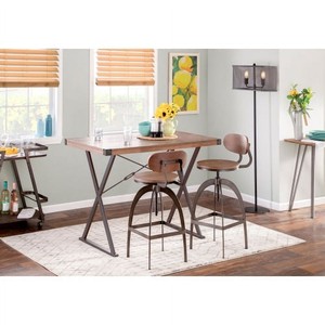 Industrial Metal Bar <b>Stools</b> with Wood Grain Top - Wholesale Moradabad - Product Image 4