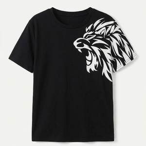 Wholesale Custom Printed Logo <b>Black</b> High Quality 100% Cotton Polyester Men's Vintage Half Sleeve <b>T</b>-<b>shirt</b> Plain Highstreet <b>Shirts</b> - Product Image 1