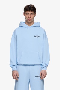 ชุดเซ็ตเสื้อฮู้ดดี้พิมพ์ลายผ้าฝ้ายฟลีซ 100% น้ำหนัก 140 กรัม สำหรับฤดูใบไม้ร่วง ป้องกันรอยยับ แห้งเร็ว ระบายอากาศดี สวมใส่สบาย พร้อมกางเกงจ็อกเกอร์แบบมีเชือกผูก - Product Image 5