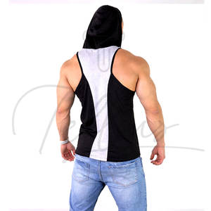 Débardeur de sport pour homme de haute qualité, coupe ajustée, 100% coton, sans manches - Product Image 2