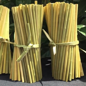 Pajitas de hierba para Boba, té con leche y cafetería, embalaje OEM, Pajita de hierba envuelta individual biodegradable - Product Image 1