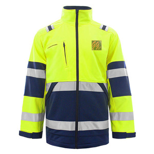 เสื้อกั๊กนิรภัยสะท้อนแสงสีเหลืองกรมท่า สำหรับงานก่อสร้าง - Product Image 1