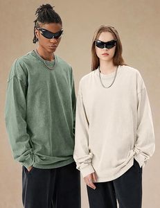 Sweat-shirt unisexe surdimensionné 100% coton, couleur unie, col rond, manches régulières, respirant, séchage rapide, tricoté, vêtements d'hiver - Product Image 1