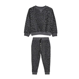 Chándal con logotipo personalizado con estampado de animales, venta al por mayor, chándal deportivo para niños, sudadera y pantalones de chándal informales para niñas, ropa informal - Product Image 1