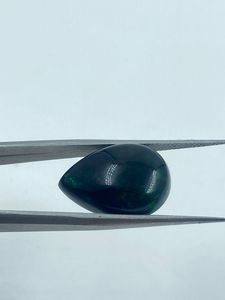 Opale noire fumée de qualité supérieure, opale naturelle de feu, taille poire, pierre brute 7,95 carats 14x19,70 MM pour la fabrication de bijoux - Product Image 1