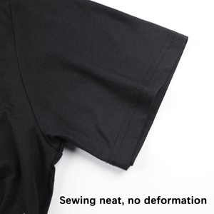 เสื้อยืดคอกลมแขนสั้นสีดำลายตัวอักษรลำลอง ผ้าฝ้าย 100% สำหรับผู้ชาย ผู้หญิง และผู้ใหญ่ - Product Image 4