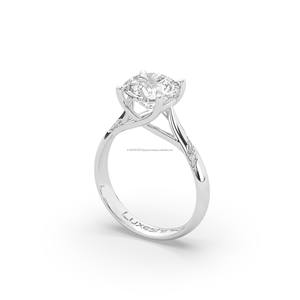 Bague en diamant de laboratoire de 2,54 carats VS1 certifiée IGI, taille brillant rond, or 14 carats blanc, jaune, rose, solitaire de fiançailles, bijoux de luxe - Product Image 3