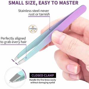 Paquete de 2 Pinzas para Mujer y Hombre, Pinzas de Precisión Inclinadas y Puntiagudas para Cejas, para Vellos Encarnados y Puntos Negros - Product Image 4