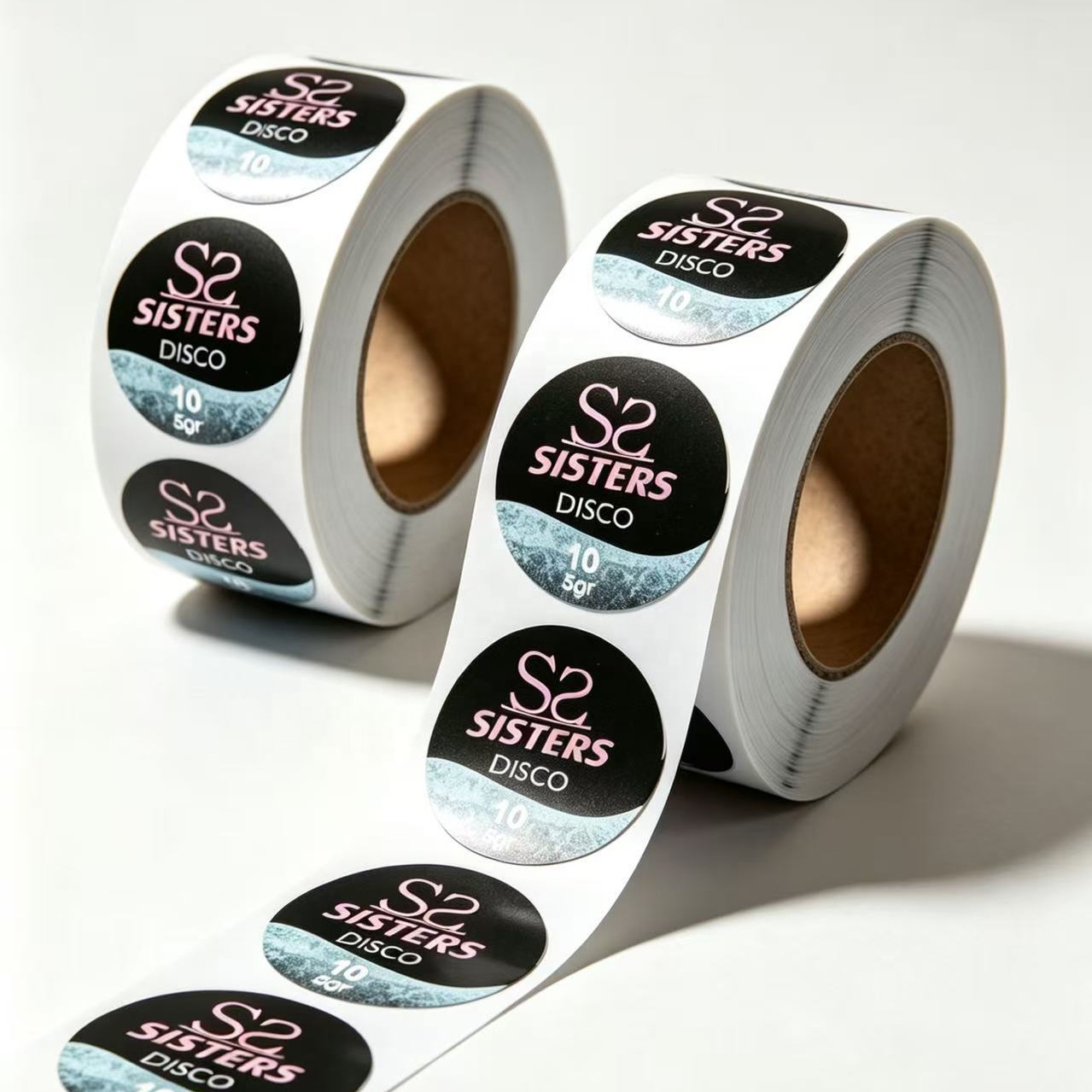 Custom Waterproof & Oil-proof Round Paper Printing Label Sticker Colored Roll Circle Stickers for Cosmetic Packaging