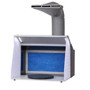 Kit de Cabina de Pintura Portátil para Aerografía con 4 Luces LED, Potentes Ventiladores de Extracción Dobles y Plataforma Giratoria - Product Image 5