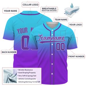 <b>Top</b> Best Quality Custom Digital Print Breathable <b>Mesh</b> Baseball Jersey <b>Plus</b> <b>Size</b> Anti-Bacterial Anti-UV Wholesale Men's OEM - Product Image 4