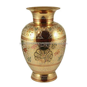 Brass Moroccan Modern Wedding <b>Matt</b> Flower Vase Handmade Tabletop Planter High Expenditure Royal India - Product Image 1
