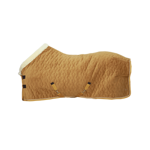 Couverture d'hiver imperméable en velours pour chevaux, doublée de polaire Sherpa, avec quincaillerie en acier inoxydable pour l'écurie et l'extérieur - Product Image 1