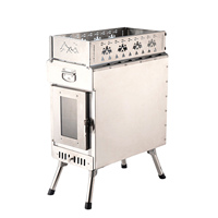 Réchaud de camping Rocket Stove pour la survie en plein air, pliable, haute efficacité, en acier inoxydable, pour brûler du bois