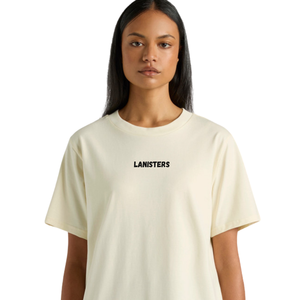 Camiseta de algodón de manga corta con cuello redondo para mujer, ajuste holgado y relajado, estampado en el pecho pequeño, espalda lisa, venta al por mayor, OEM, personalizada - Product Image 4
