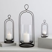 Lanterne décorative haut de gamme en métal et verre, style hurricane, pour bougies, idéale pour Noël et Pâques, faite à la main, durable, pour l'aménagement intérieur