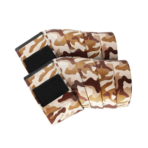 Bandes élastiques pour genoux à motif camouflage, fixation réglable par auto-agrippant, soutien pour haltérophilie et musculation, personnalisation OEM - Product Image 5