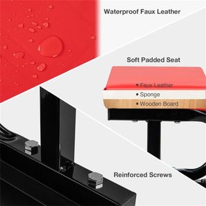 Carrello Portautensili Nero e Rosso con Sedile Imbottito e Vassoio Porta Attrezzi Classificato per Riparazioni Auto - Product Image 6