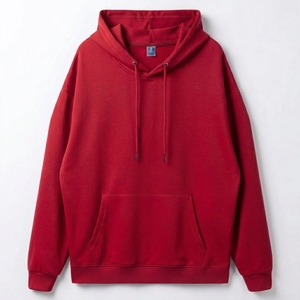 Sweat-shirt à capuche surdimensionné pour homme, bleu uni, en molleton de coton, pull décontracté avec poche avant, coupe classique, pour l'automne - Product Image 5