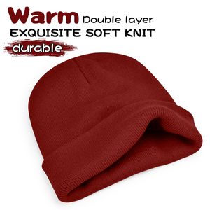 Gorro de Invierno Clásico de Acrílico, Gorro Personalizado con Puño Tejido y Logotipo Bordado, Gorra Unisex Lisa para Marcas Mayoristas, Adultos 56-58CM - Product Image 4