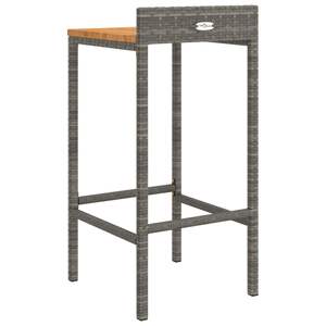 Ensemble de 4 tabourets de bar en polyrotin gris avec repose-pieds standard pour l'extérieur - Product Image 6